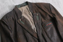 brown leather tyrolean jacket