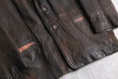 brown leather tyrolean jacket