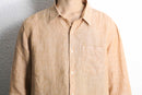 coral color linen L/S shirt