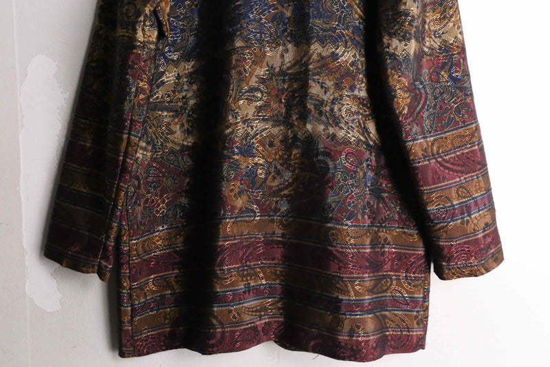 dark tone ethnic design 1 button easy jacket