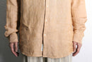 coral color linen L/S shirt