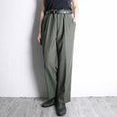 olive check two-tuck wool slacks