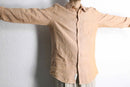 coral color linen L/S shirt