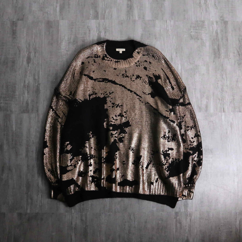 metallic paint loose acryl knit