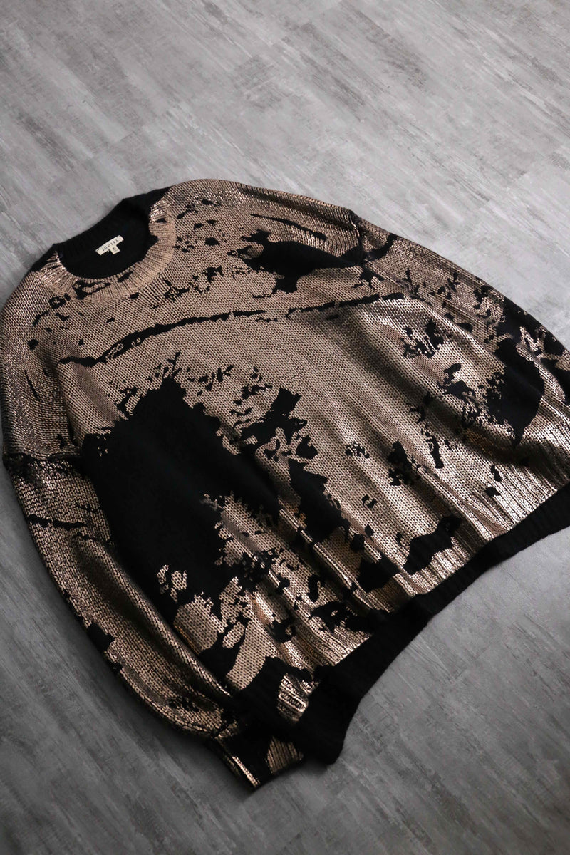 metallic paint loose acryl knit