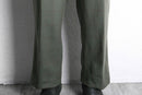 olive check two-tuck wool slacks