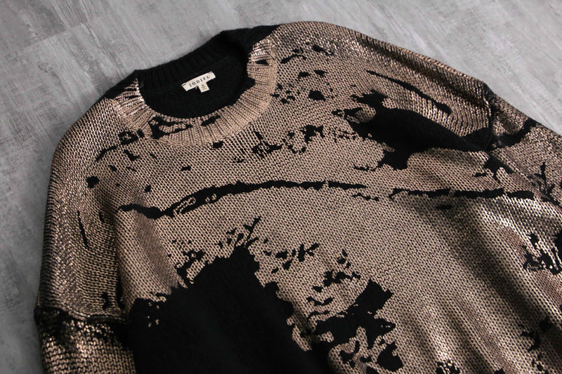 metallic paint loose acryl knit