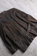 brown leather tyrolean jacket