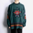 dark green embroidery cotton knit