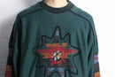 dark green embroidery cotton knit