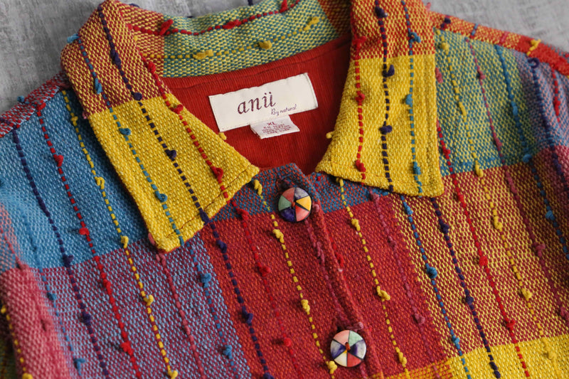 colorful patchwork pattern nep design jacket