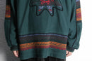 dark green embroidery cotton knit