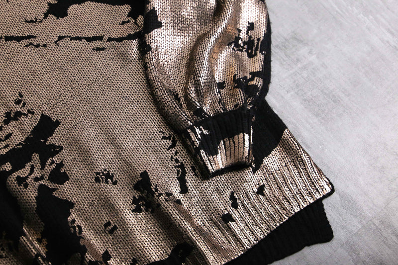 metallic paint loose acryl knit