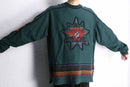 dark green embroidery cotton knit