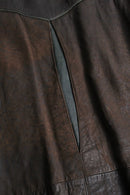 brown leather tyrolean jacket