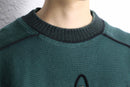 dark green embroidery cotton knit