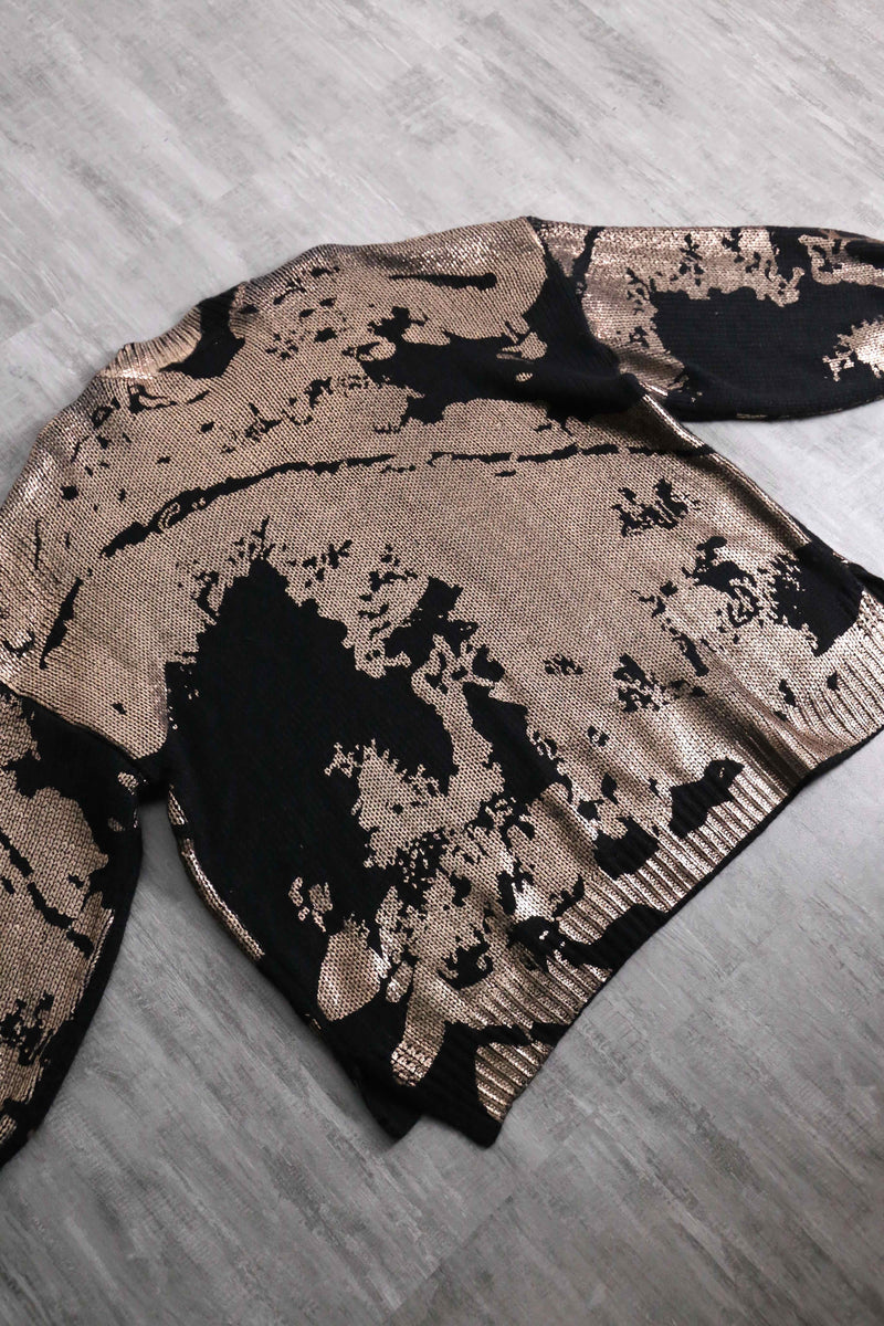 metallic paint loose acryl knit