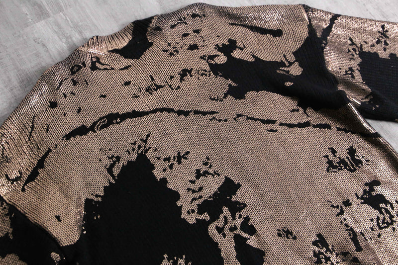 metallic paint loose acryl knit