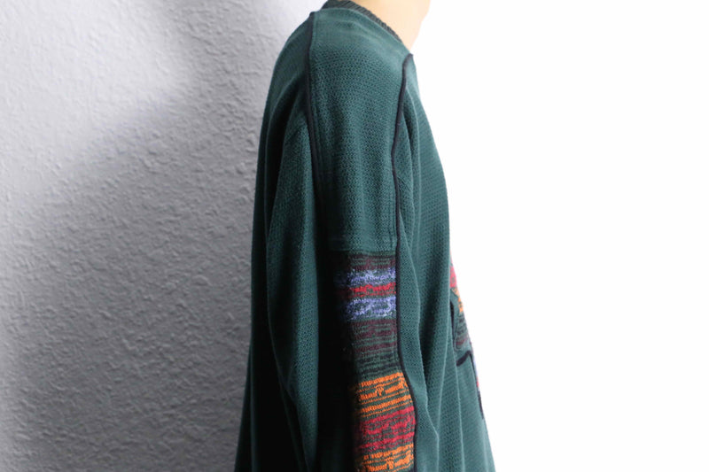dark green embroidery cotton knit