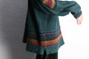 dark green embroidery cotton knit