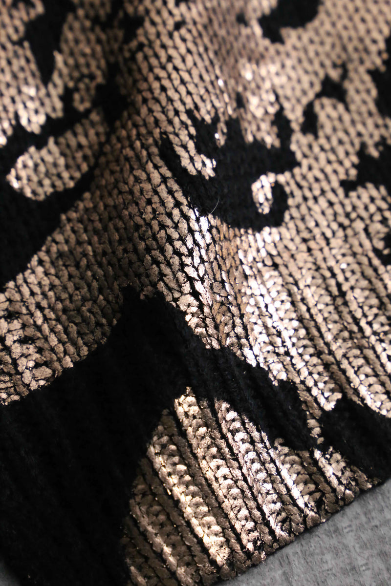 metallic paint loose acryl knit