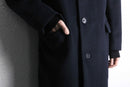 "Aquascutum" cashmere mix navy wool coat