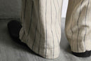 Ivory stripe relax wide pants