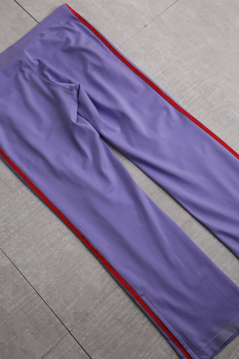 “adidas” purple × red flare track pants