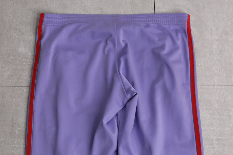 “adidas” purple × red flare track pants