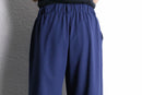 blue 2tuck wide straight easy pants