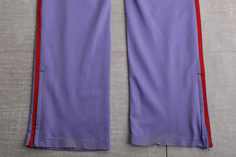 “adidas” purple × red flare track pants