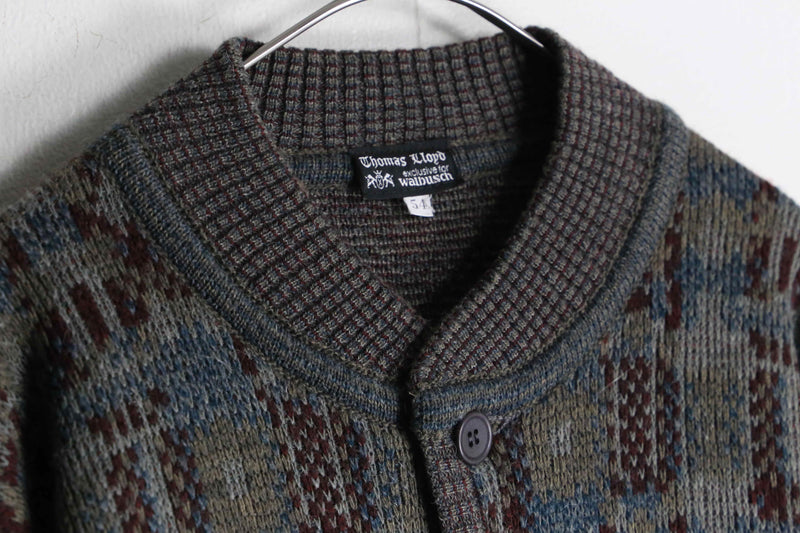 "Thomas Lloyd" green color total pattern cardigan