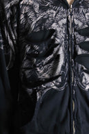 black grunge damage zip hoodie