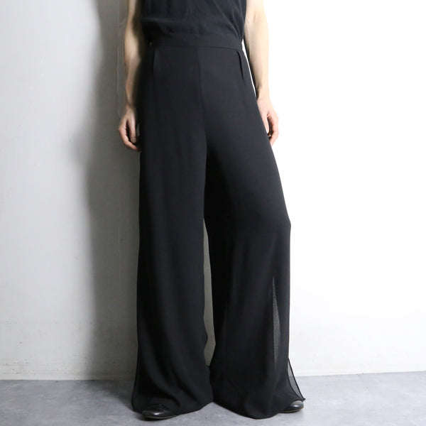 black sheer layered easy pants