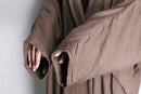 brown color linen gown