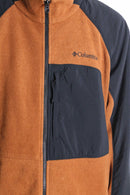 "Columbia" orange × black zip up fleece jacket