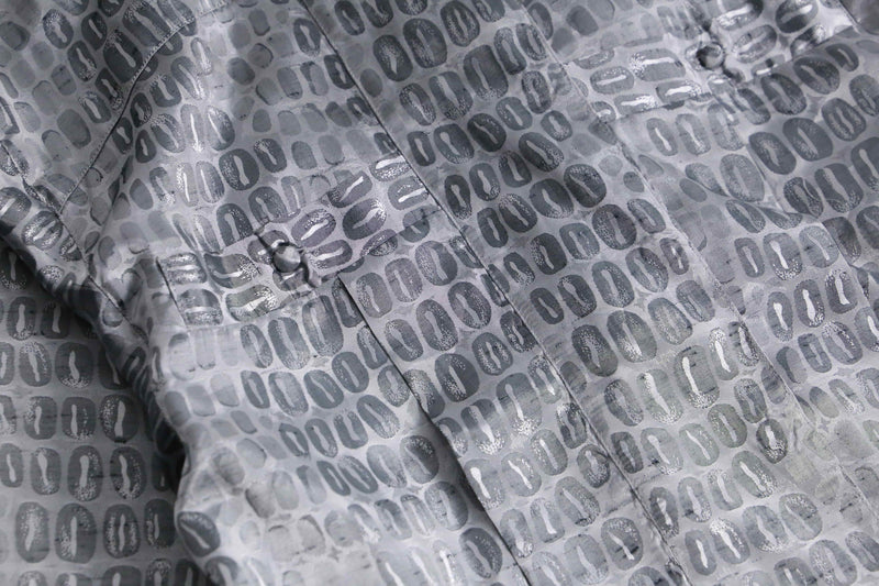 1990s ANNE KLEIN all silver jacquard shirt