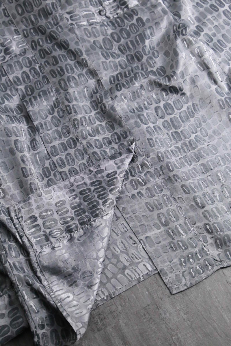 1990s ANNE KLEIN all silver jacquard shirt
