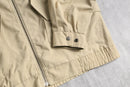 beige leather collar multi pocket blouson