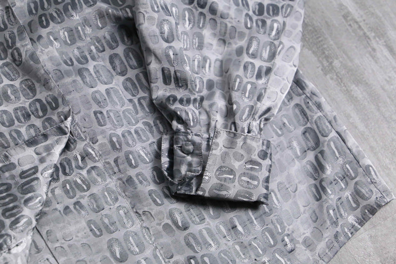 1990s ANNE KLEIN all silver jacquard shirt