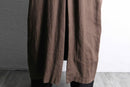 brown color linen gown