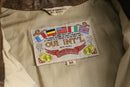 beige leather collar multi pocket blouson
