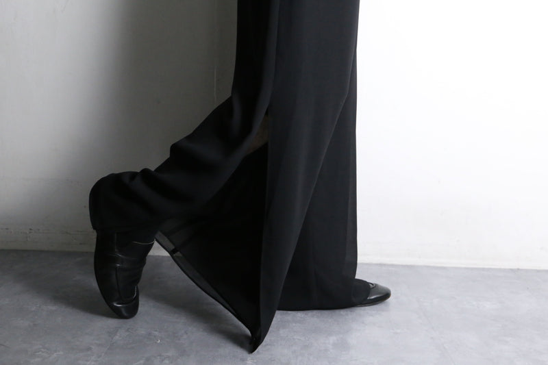 black sheer layered easy pants