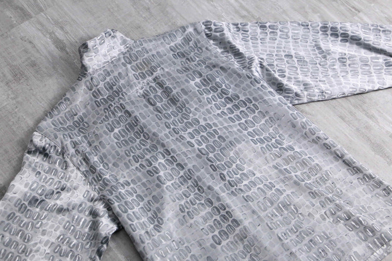 1990s ANNE KLEIN all silver jacquard shirt