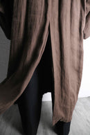 brown color linen gown