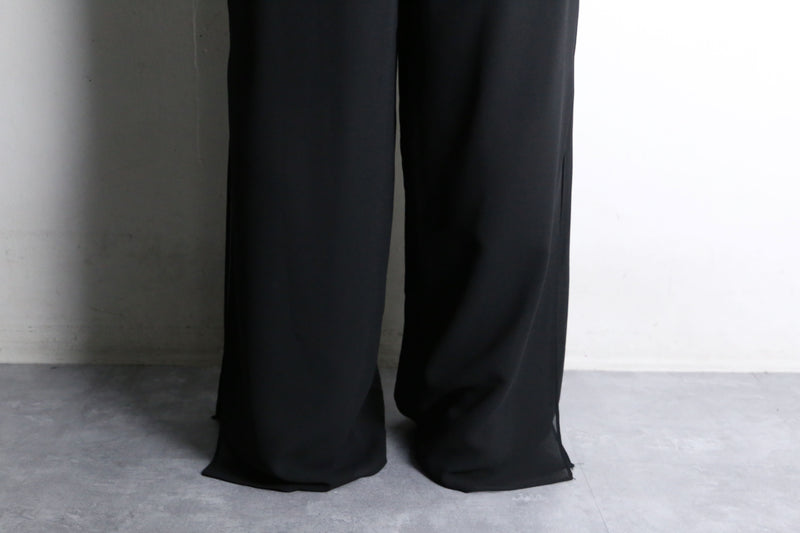 black sheer layered easy pants