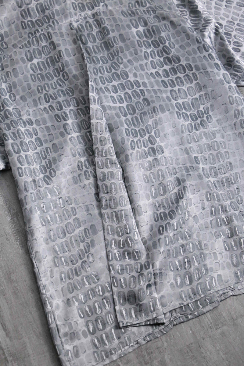 1990s ANNE KLEIN all silver jacquard shirt