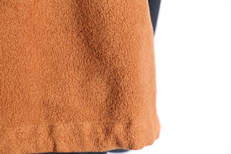 "Columbia" orange × black zip up fleece jacket