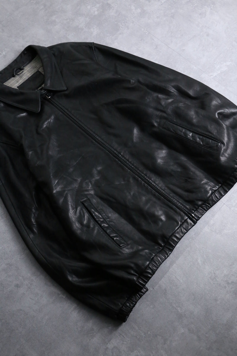 "St. John's Bay" black single lamb leather jacket