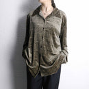 leopard stretch velours shirt